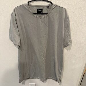 Men's Cuts Crew Neck T-Shirt in Light Gray